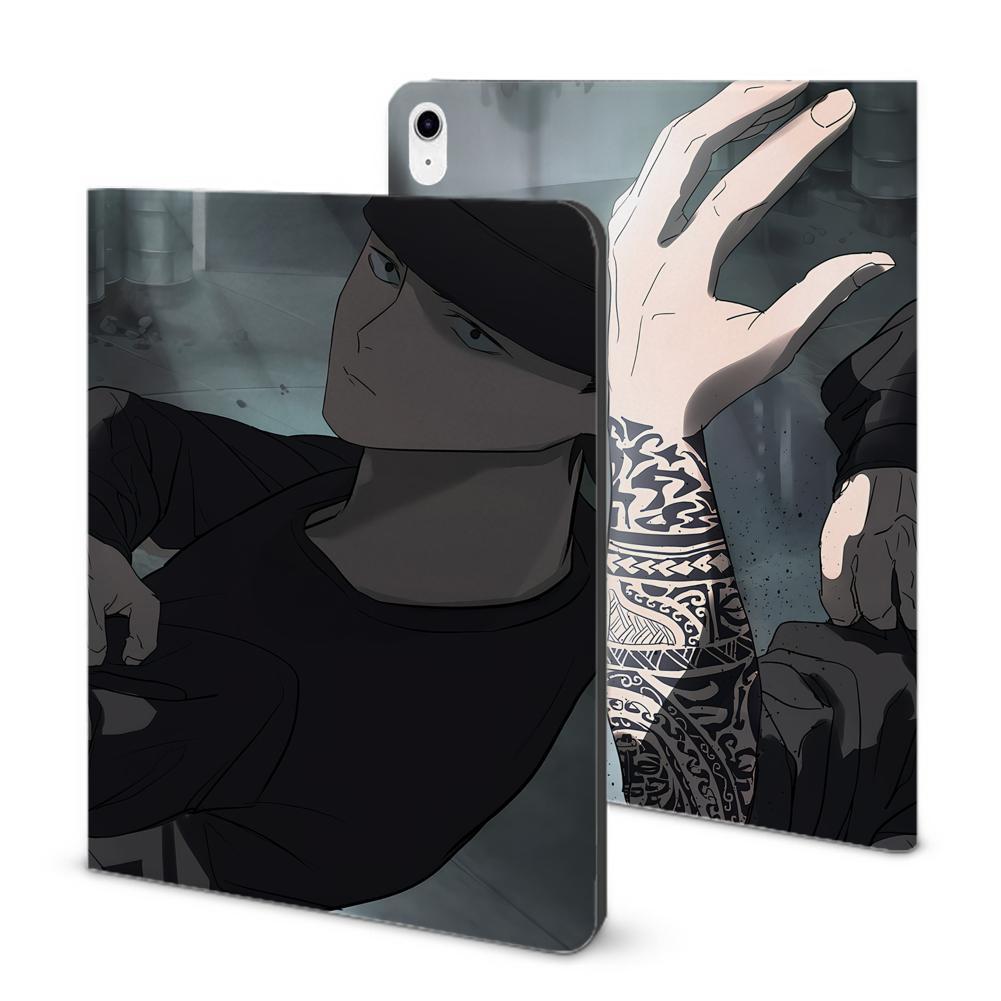 （画像用） 呪術廻戦 Jujutsu Kaisen IPad ケース ブック型 PUレザー TPU 耐衝撃 軽量 薄型 ペン収納なし 全面保護 IPad 各モデル対応